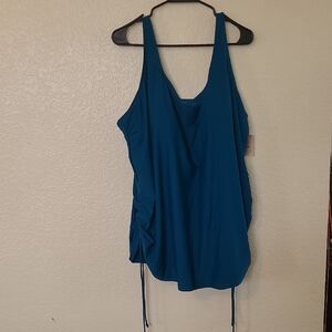 BloomChic Women's Teal Swim Tank Top